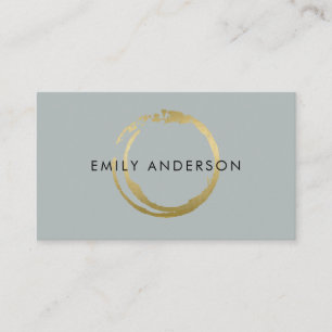 GRÅTT GULD BRUSH STROKE STAIN CIRCLE MARK LOGOTYP VISITKORT