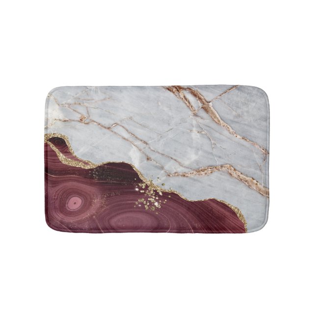 Grått Guld Burgundy Marmor, Granit, Stentextur Badrumsmatta (Framsidan)