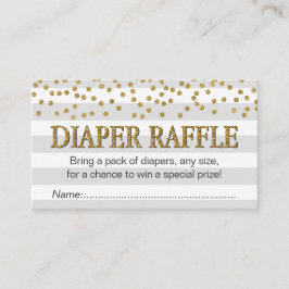 Grått Guld Elegant Baby Shower Diaper Raffle Bilje Tilläggskort