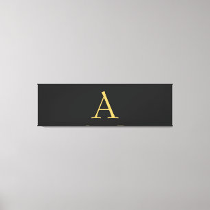 Grått Guld Färg Monogram Professionell Canvastryck