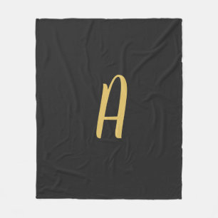 Grått Guld Färg Monogram Professionell Fleecefilt