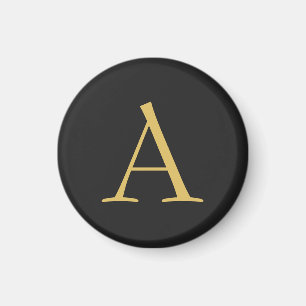 Grått Guld Färg Monogram Professionell Magnet