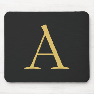Grått Guld Färg Monogram Professionell Musmatta