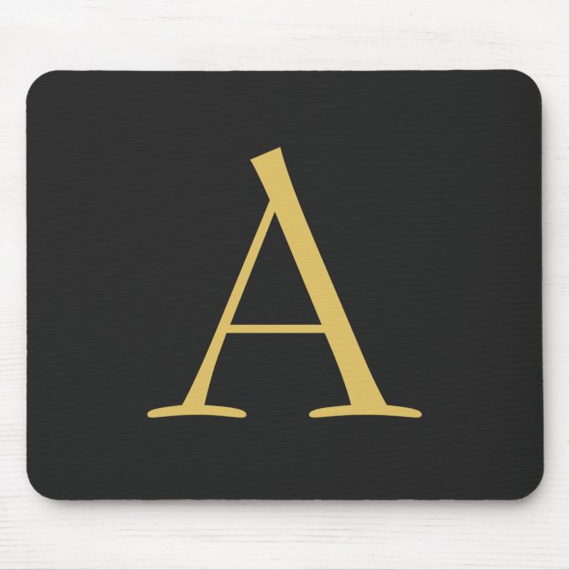 Grått Guld Färg Monogram Professionell Musmatta (Framsidan)