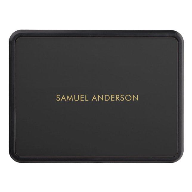 Grått Guld Färg Professionell Add Namn Dragkroksskydd (Framsidan)