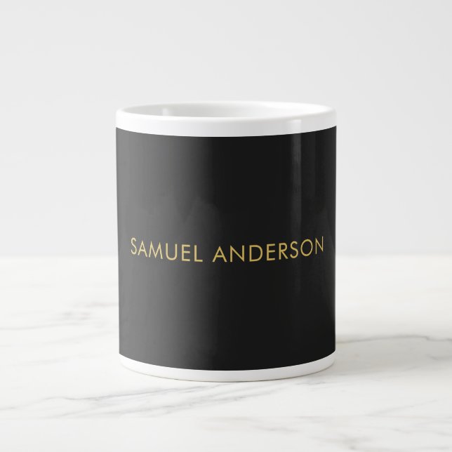 Grått Guld Färg Professionell Add Namn Jumbo Mugg (Framsidan)