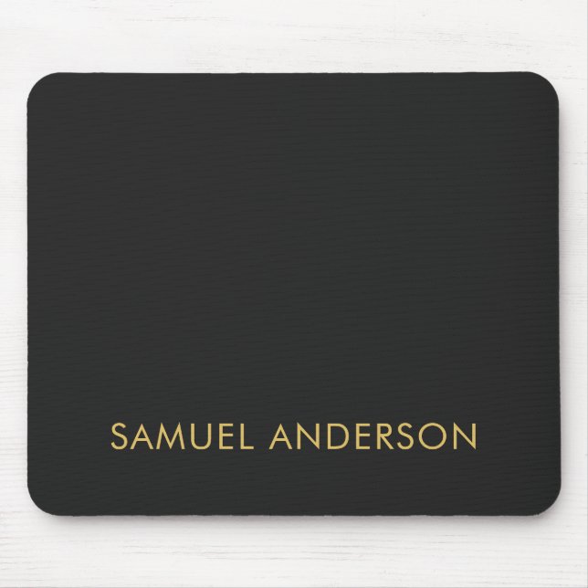 Grått Guld Färg Professionell Add Namn Musmatta (Framsidan)