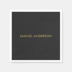 Grått Guld Färg Professionell Add Namn Pappersservett
