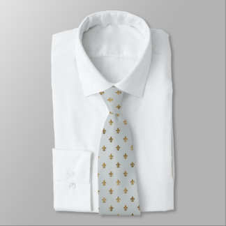 Grått & Guld Fleur de Lis Manar tie - Klassiskt ut Slips