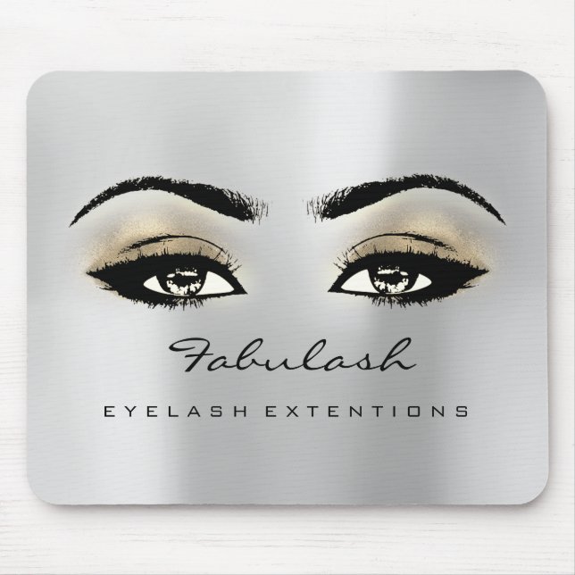 Grått Guld Glitter Branding Beauty Lash Smala Musmatta (Framsidan)