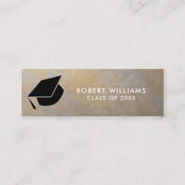 Grått Guld Metallisk Grad Cap Studenten Mini Visitkort