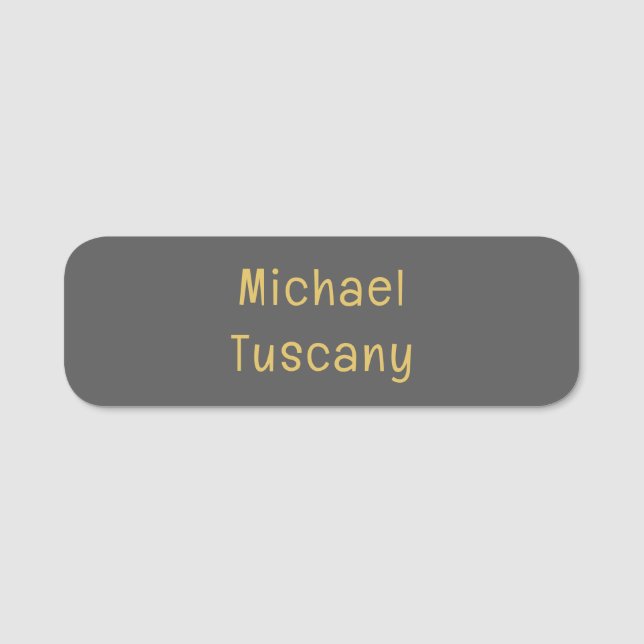 Grått Guld Professionell Trendig Minimalistisk Ege Namnbricka (Framsida)