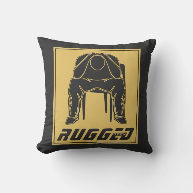 grått guld Ruggad Man Holding Head | Thinking Man Kudde (Framsida)