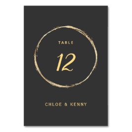 Grått & Guld Rustic Guld Circle Ram Bröllop Bordsnummer