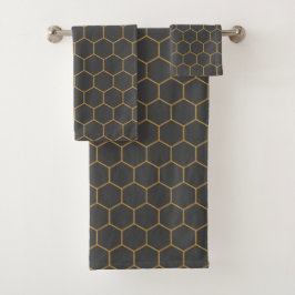 Grått Gult Honeycomb Hexagon Mönster Trendig Manly