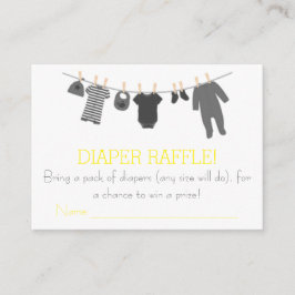 Grått & Gult Lekkläder, blöjor Raffle Biljett Tilläggskort