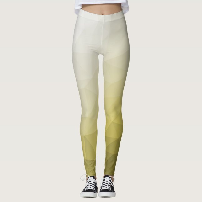 Grått Gult Mesh coola elegant Mönster Leggings (Framsida)