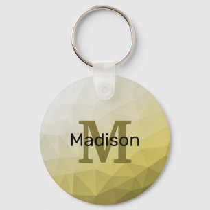 Grått Gult Mesh Mönster Monogram Nyckelring