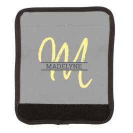 Grått Gult Monogram Namn Plain Minimal kvinnlig L Handtagsskydd
