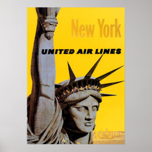 Grått Gult New York City Travel Poster