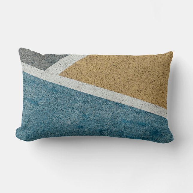 Grått, gult och beläggning av blybeläggning lumbarkudde (Framsida)