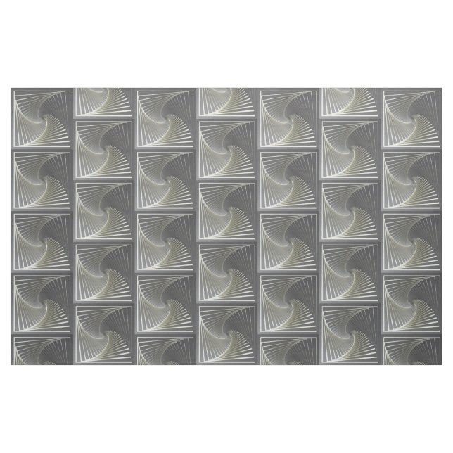 grått gult twirl tyg (Fat Quarter)