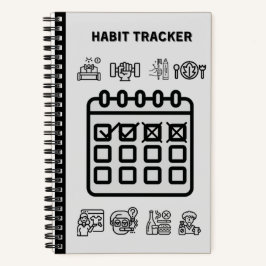 GRÅTT HABIT TRACKER NOTEBOOK