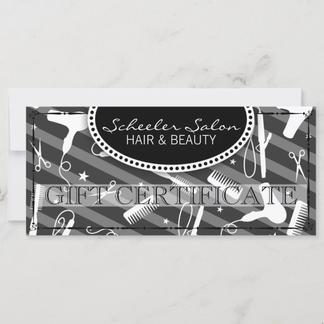 Grått Hair & Beauty Gift Certificate (Framsida)