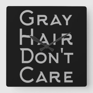 GRÅTT HAIR KÄNNER INTE FYRKANTIG KLOCKA