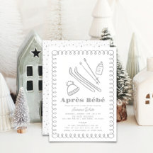 Grått Hand-Drawn Après Bébé Baby Shower