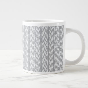 Grått Hand plockade Chevron Mönster Jumbo Mugg