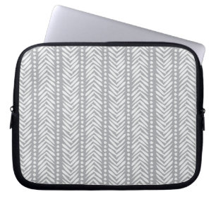 Grått hand plockadesparremönster laptop fodral