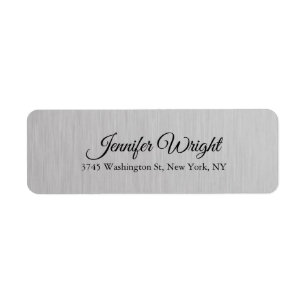 Grått Handskrift Elegant - oformaterad modern desi Returadress Etikett