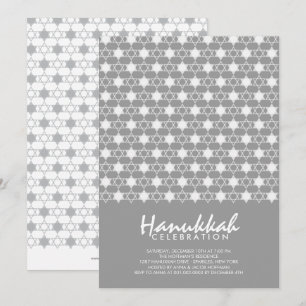 Grått Hanukkah Stars of David Mönster Julfest Inbjudningar