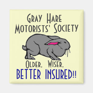 Grått Hare Motorists Society Magnet