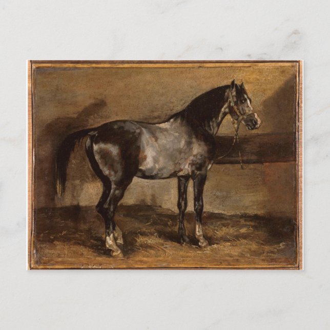 Grått-hästrack av Theodore Gericault Vykort (Framsida)
