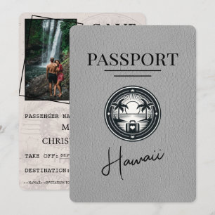 Grått Hawaii Passport sparar datum Spara Datumet
