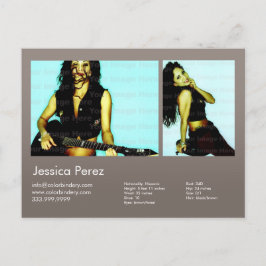 Grått Headshot Comp två-högtalare för kortvarigt v Vykort