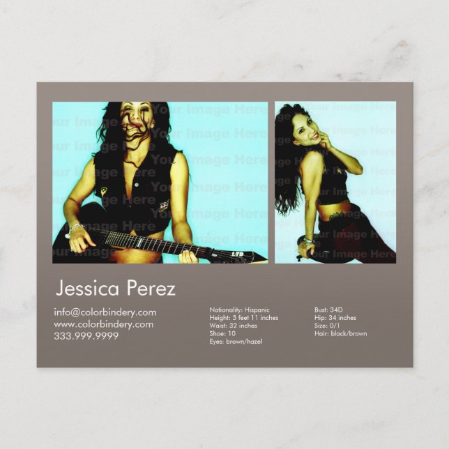 Grått Headshot Comp två-högtalare för kortvarigt v Vykort (Framsida)