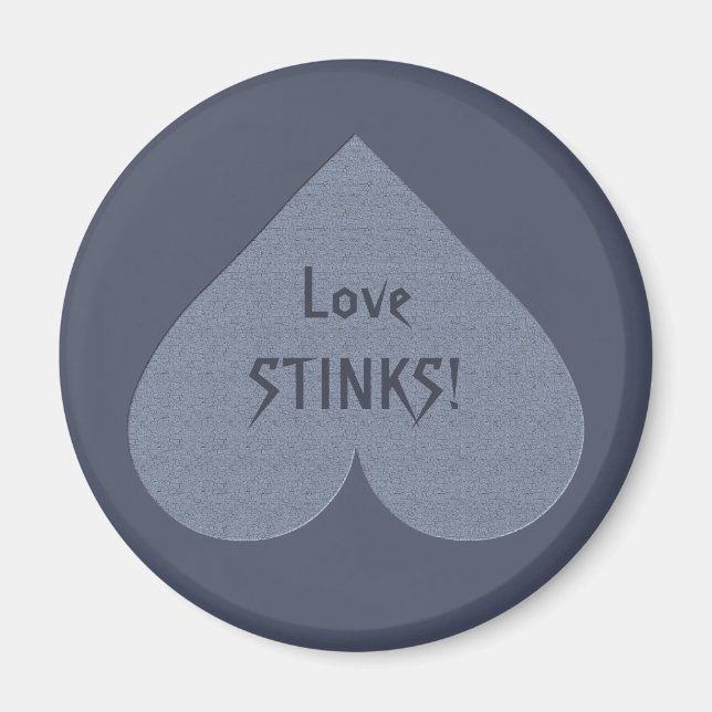 Grått Heart Anti-Valentine anpassningsbar magnet (Framsidan)