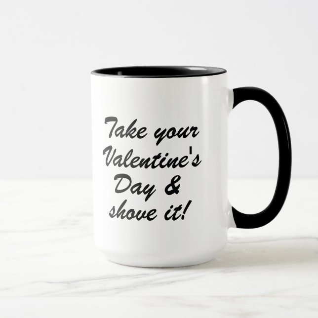 Grått Heart Anti-Valentine anpassningsbar mugg (Höger)