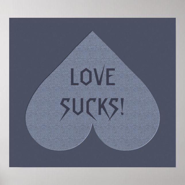 Grått Heart Anti-Valentine anpassningsbar poster (Framsidan)
