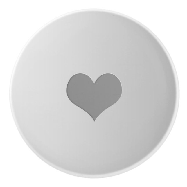 Grått Heart Ceramic Knob Knopp (Framsidan)