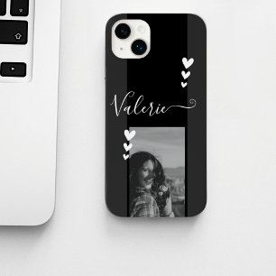 Grått Heart Decor Photo Template Calligraphy Anpas