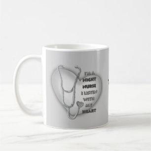 Grått Heart Night Nurse Kaffemugg