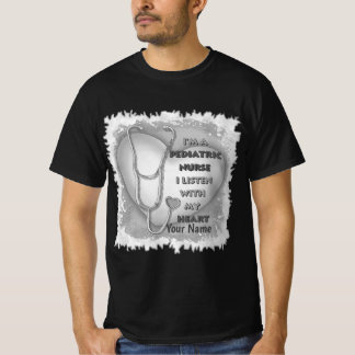 Grått Heart Pediatriska sjuksköterskor T Shirt