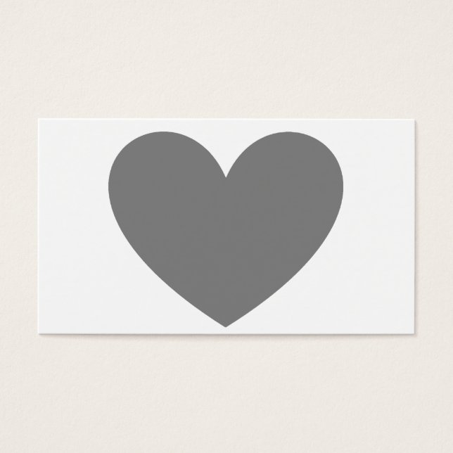 Grått Heart Visitkort (Framsidan)