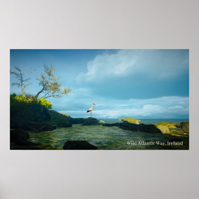 Grått Heron-bild för Poster (Framsidan)