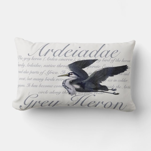 Grått Heron Lumbar Pillow Lumbarkudde (Framsida)