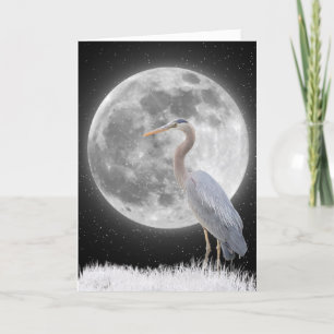 Grått Heron med full rörelse Kort